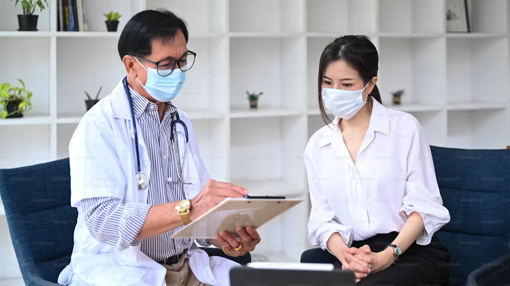 Healthcare professionals reviewing medical information together